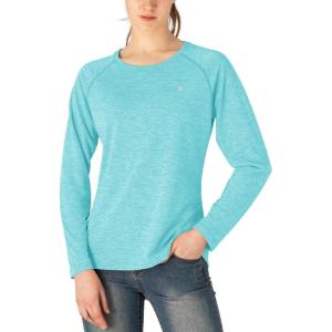 imageTBMPOY Womens UPF 50 Sun Protection Long Sleeve Shirts SPF Lightweight Hiking Running Fishing Outdoor Tops5light Blue