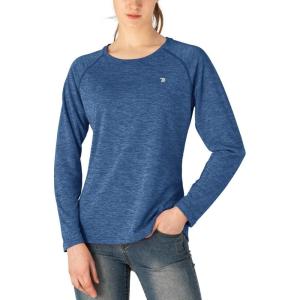 imageTBMPOY Womens UPF 50 Sun Protection Long Sleeve Shirts SPF Lightweight Hiking Running Fishing Outdoor Tops7navy