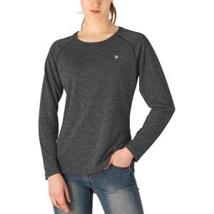 imageTBMPOY Womens UPF 50 Sun Protection Long Sleeve Shirts SPF Lightweight Hiking Running Fishing Outdoor Tops8dark Grey