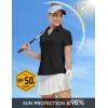 imageTBMPOY Womens Golf Polo Shirts Short Sleeve VNeck Tennis Shirts Quick Dry UPF 50 Sun Protection Collared ShirtBlack