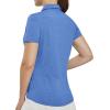 imageTBMPOY Womens Golf Polo Shirts Short Sleeve VNeck Tennis Shirts Quick Dry UPF 50 Sun Protection Collared ShirtDark Blue