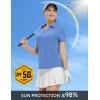 imageTBMPOY Womens Golf Polo Shirts Short Sleeve VNeck Tennis Shirts Quick Dry UPF 50 Sun Protection Collared ShirtDark Blue