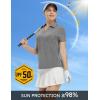 imageTBMPOY Womens Golf Polo Shirts Short Sleeve VNeck Tennis Shirts Quick Dry UPF 50 Sun Protection Collared ShirtDark Grey