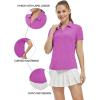 imageTBMPOY Womens Golf Polo Shirts Short Sleeve VNeck Tennis Shirts Quick Dry UPF 50 Sun Protection Collared ShirtDark Rose