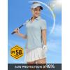 imageTBMPOY Womens Golf Polo Shirts Short Sleeve VNeck Tennis Shirts Quick Dry UPF 50 Sun Protection Collared ShirtGrey