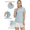 imageTBMPOY Womens Golf Polo Shirts Short Sleeve VNeck Tennis Shirts Quick Dry UPF 50 Sun Protection Collared ShirtGrey