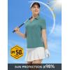 imageTBMPOY Womens Golf Polo Shirts Short Sleeve VNeck Tennis Shirts Quick Dry UPF 50 Sun Protection Collared ShirtGrey Green