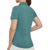 imageTBMPOY Womens Golf Polo Shirts Short Sleeve VNeck Tennis Shirts Quick Dry UPF 50 Sun Protection Collared ShirtGrey Green