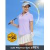 imageTBMPOY Womens Golf Polo Shirts Short Sleeve VNeck Tennis Shirts Quick Dry UPF 50 Sun Protection Collared ShirtLight Purple