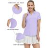 imageTBMPOY Womens Golf Polo Shirts Short Sleeve VNeck Tennis Shirts Quick Dry UPF 50 Sun Protection Collared ShirtLight Purple