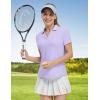 imageTBMPOY Womens Golf Polo Shirts Short Sleeve VNeck Tennis Shirts Quick Dry UPF 50 Sun Protection Collared ShirtLight Purple