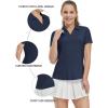 imageTBMPOY Womens Golf Polo Shirts Short Sleeve VNeck Tennis Shirts Quick Dry UPF 50 Sun Protection Collared ShirtNavy Blue