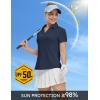 imageTBMPOY Womens Golf Polo Shirts Short Sleeve VNeck Tennis Shirts Quick Dry UPF 50 Sun Protection Collared ShirtNavy Blue