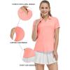 imageTBMPOY Womens Golf Polo Shirts Short Sleeve VNeck Tennis Shirts Quick Dry UPF 50 Sun Protection Collared ShirtPink