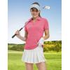 imageTBMPOY Womens Golf Polo Shirts Short Sleeve VNeck Tennis Shirts Quick Dry UPF 50 Sun Protection Collared ShirtRose