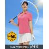 imageTBMPOY Womens Golf Polo Shirts Short Sleeve VNeck Tennis Shirts Quick Dry UPF 50 Sun Protection Collared ShirtRose
