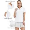 imageTBMPOY Womens Golf Polo Shirts Short Sleeve VNeck Tennis Shirts Quick Dry UPF 50 Sun Protection Collared ShirtWhite