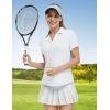 imageTBMPOY Womens Golf Polo Shirts Short Sleeve VNeck Tennis Shirts Quick Dry UPF 50 Sun Protection Collared ShirtWhite