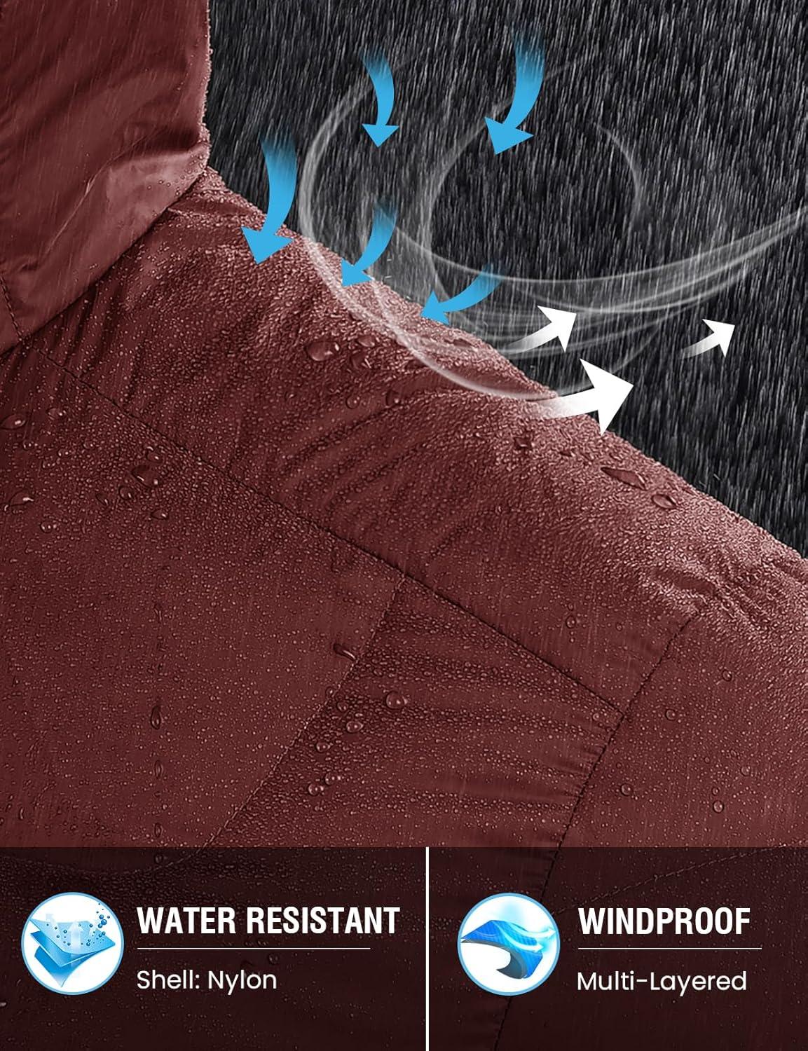 imageTBMPOY Mens Down Puffer Jackets Packable Lightweight Winter Coat Hooded Warm Insulated Puffy JacketWine Red