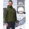imageTBMPOY Mens Down Puffer Jackets Packable Lightweight Winter Coat Hooded Warm Insulated Puffy JacketArmy Green