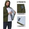 imageTBMPOY Mens Down Puffer Jackets Packable Lightweight Winter Coat Hooded Warm Insulated Puffy JacketArmy Green