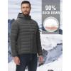 imageTBMPOY Mens Down Puffer Jackets Packable Lightweight Winter Coat Hooded Warm Insulated Puffy JacketDark Grey