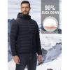 imageTBMPOY Mens Down Puffer Jackets Packable Lightweight Winter Coat Hooded Warm Insulated Puffy JacketNavy Blue