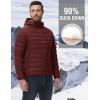 imageTBMPOY Mens Down Puffer Jackets Packable Lightweight Winter Coat Hooded Warm Insulated Puffy JacketWine Red