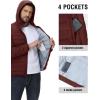 imageTBMPOY Mens Down Puffer Jackets Packable Lightweight Winter Coat Hooded Warm Insulated Puffy JacketWine Red