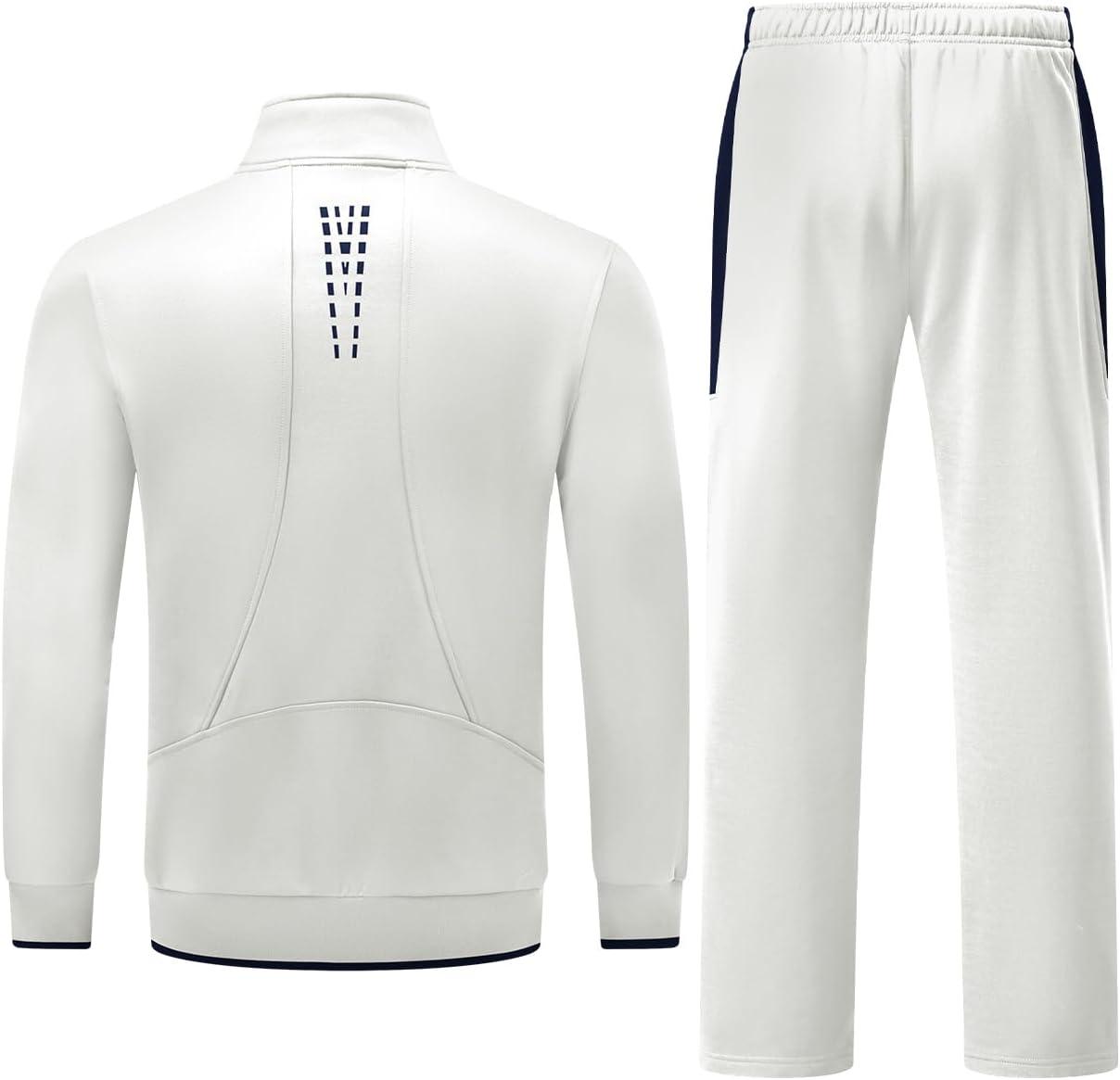 imageTBMPOY Mens Fleece Lined Tracksuits Sweatsuits 2 Piece Sets Winter Jogging Track Sweat Suits Thermal Casual OutfitsWhiteDark Blue