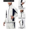 imageTBMPOY Mens Fleece Lined Tracksuits Sweatsuits 2 Piece Sets Winter Jogging Track Sweat Suits Thermal Casual OutfitsWhiteDark Blue