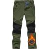 imageTBMPOY Mens Snow Ski Pants Waterproof Fleece Lined Insulated Softshell Winter Snowboard Hiking Zipper Bottom Leg5green